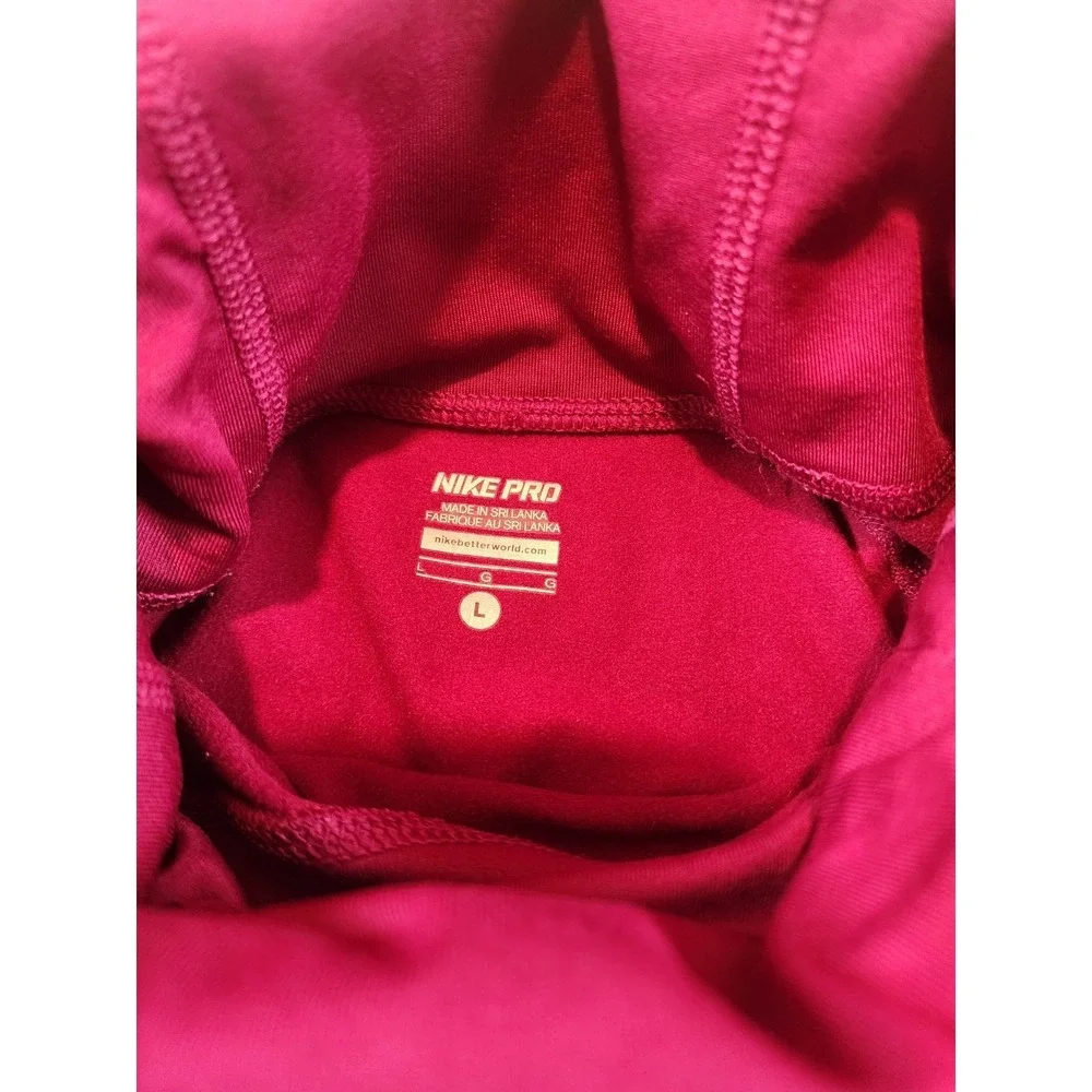 Nike Pro Dri-FIT Womens L Funnel Neck Training‎ Top Berry Pink Long Sleeve Large